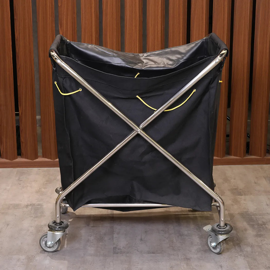 Foldable Stainless Steel Linen Trolley L77 x W50 x H100 cm