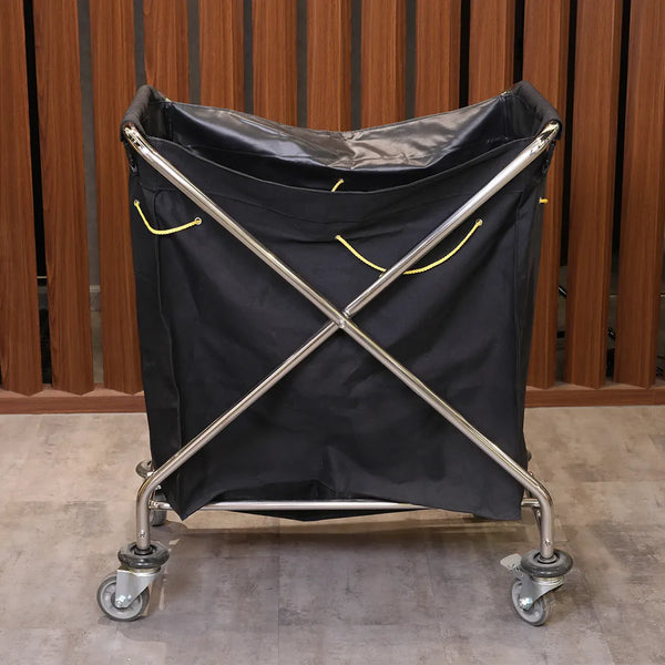 Foldable Stainless Steel Linen Trolley L77 x W50 x H100 cm