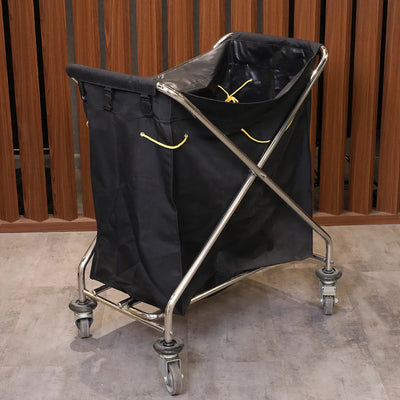 Foldable Stainless Steel Linen Trolley L77 x W50 x H100 cm