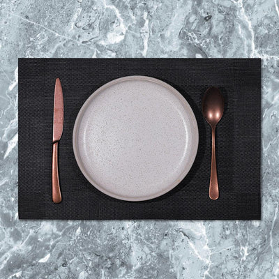 THS 951.243 Poly Vinyl Placemat Black 30.5 X 45.7 cm, Pack of 10 - HorecaStore