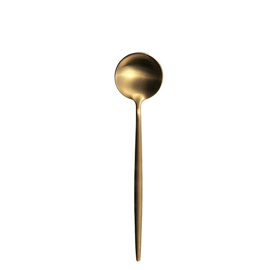 Furtino England Oscar Table Spoon Matt Gold 18/10 Stainless Steel Table Spoon 8mm, Pack Of 12 - HorecaStore
