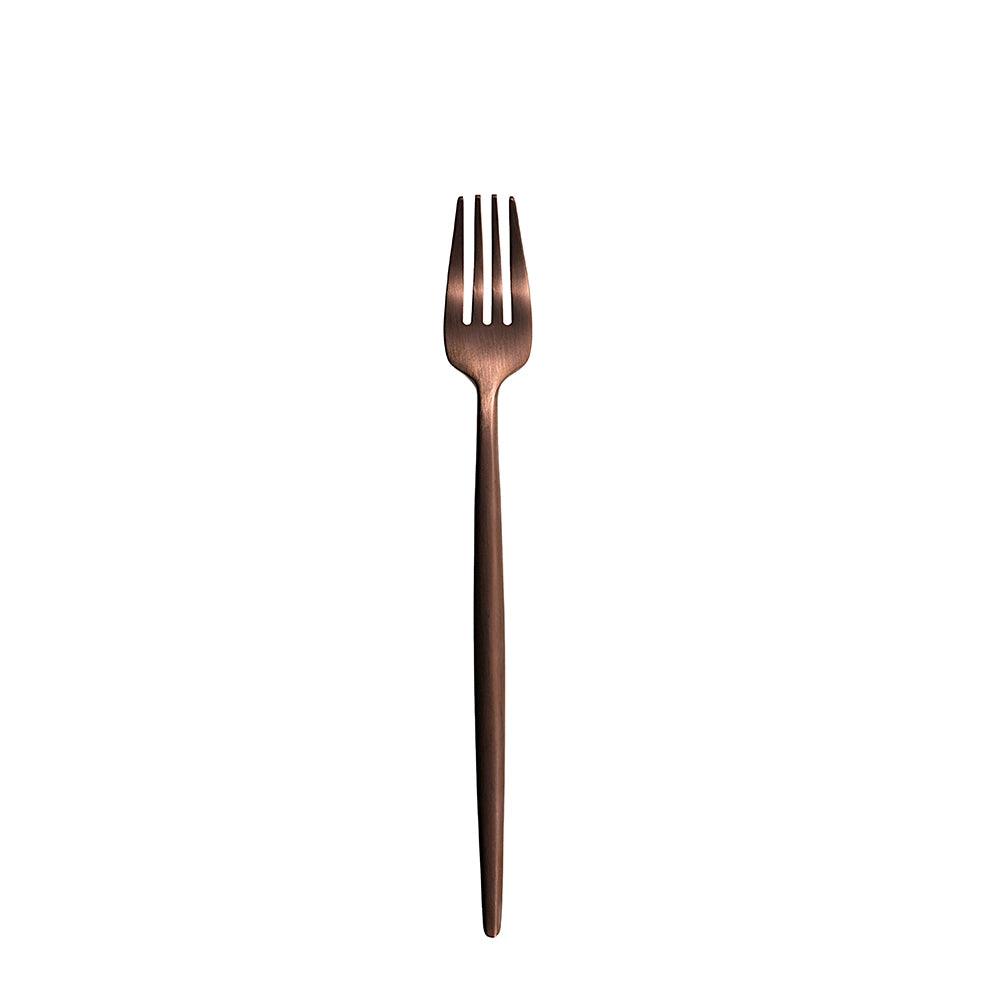 Furtino England Oscar Dessert Fork Matt Copper 18/10 Stainless Steel Dessert Fork 8mm, Pack Of 12 - HorecaStore