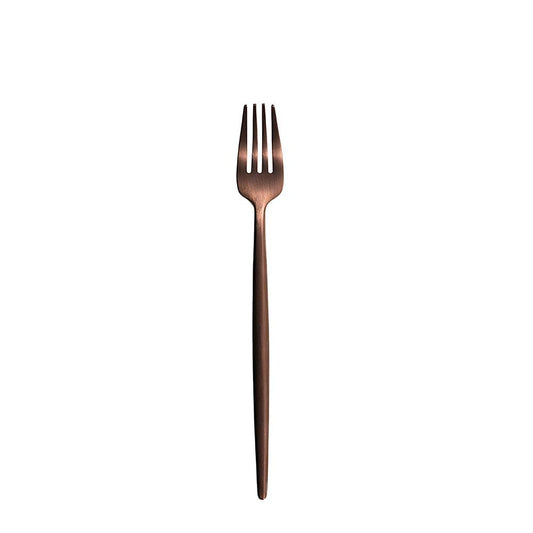 Furtino England Oscar Dessert Fork Matt Copper 18/10 Stainless Steel Dessert Fork 8mm, Pack Of 12 - HorecaStore