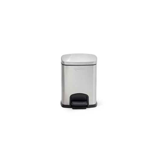 Roomwell Just Slim Stainless Steel Rectangular 5 L Pedal Bin, With Soft Close Lid Silver