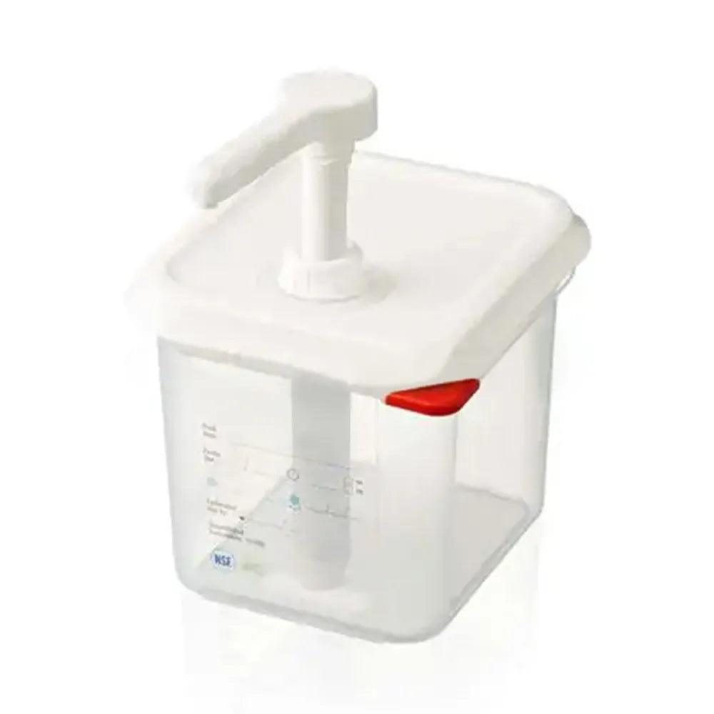 Sauce Dispenser GN 1/6 26 L Pump 10 ml 17.6 x 16.2 x 19 cm   HorecaStore