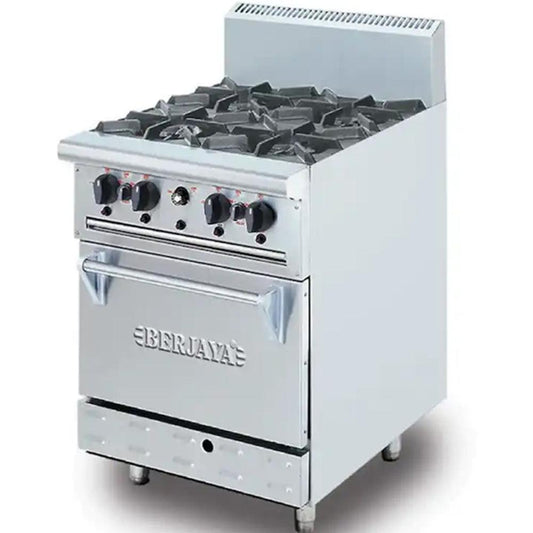 Berjaya DRO4-17 Gas Deluxe Range Oven With 4 Burners, Power 32.23 KW - HorecaStore