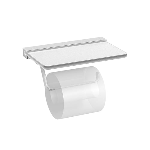 Bagnodesign  Hotel Toilet Roll Holder With Glass Shelf, Chrome, 20x13x10 cm