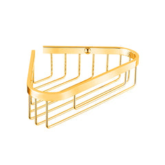 Bagnodesign Pvd Gold Hotel Wall Mounted Corner Soap Basket Medium, , 22x14.7x6 cm