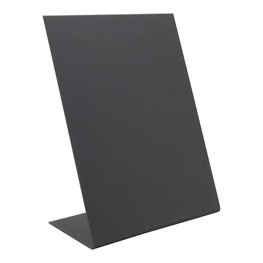 Securit® Tabletop Chalkboard L Sign, Acrylic Chalkboard Stand Vertical A5 H 21.5 x W 15 x D 8.5 cm, Tabletop Chalkboard Menu Stand for Restaurants, Color Black, Set of 3