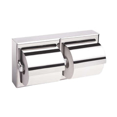 Bobrick Stainless Steel B-6999 Surface Mounted Double Roll Toilet Tissue Dispenser 12-3/8? W x 6-3/16? H x 4-3/4? D - Chrome