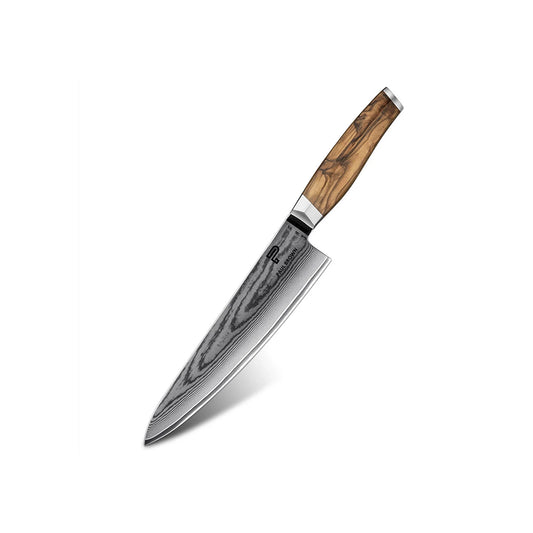 Paul Brown VG10 Steel Chef Knife With Wooden Handle, Blade Length 20 cm