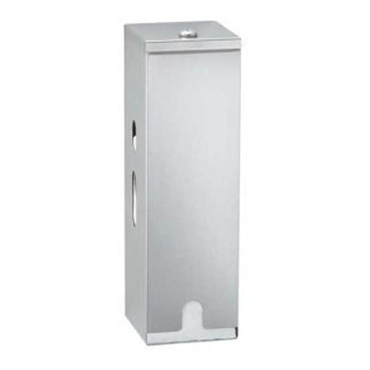 Bobreak Stainless Steel B-27313 Surface Mounted Three Roll Toilet Tissue Dispenser 4-5/8? W x 14-7/8? H x 5? D - HorecaStore