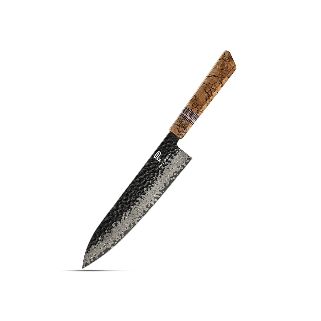 Paul Brown VG10 Steel Chef Knife With G-10 Wooden Handle, Blade Length 20 cm