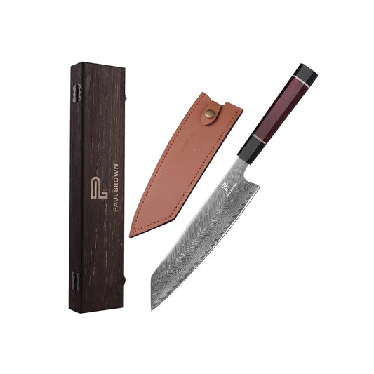 Paul Brown VG10 Steel Chef Knife With Wooden Handle, Blade Length 22 cm