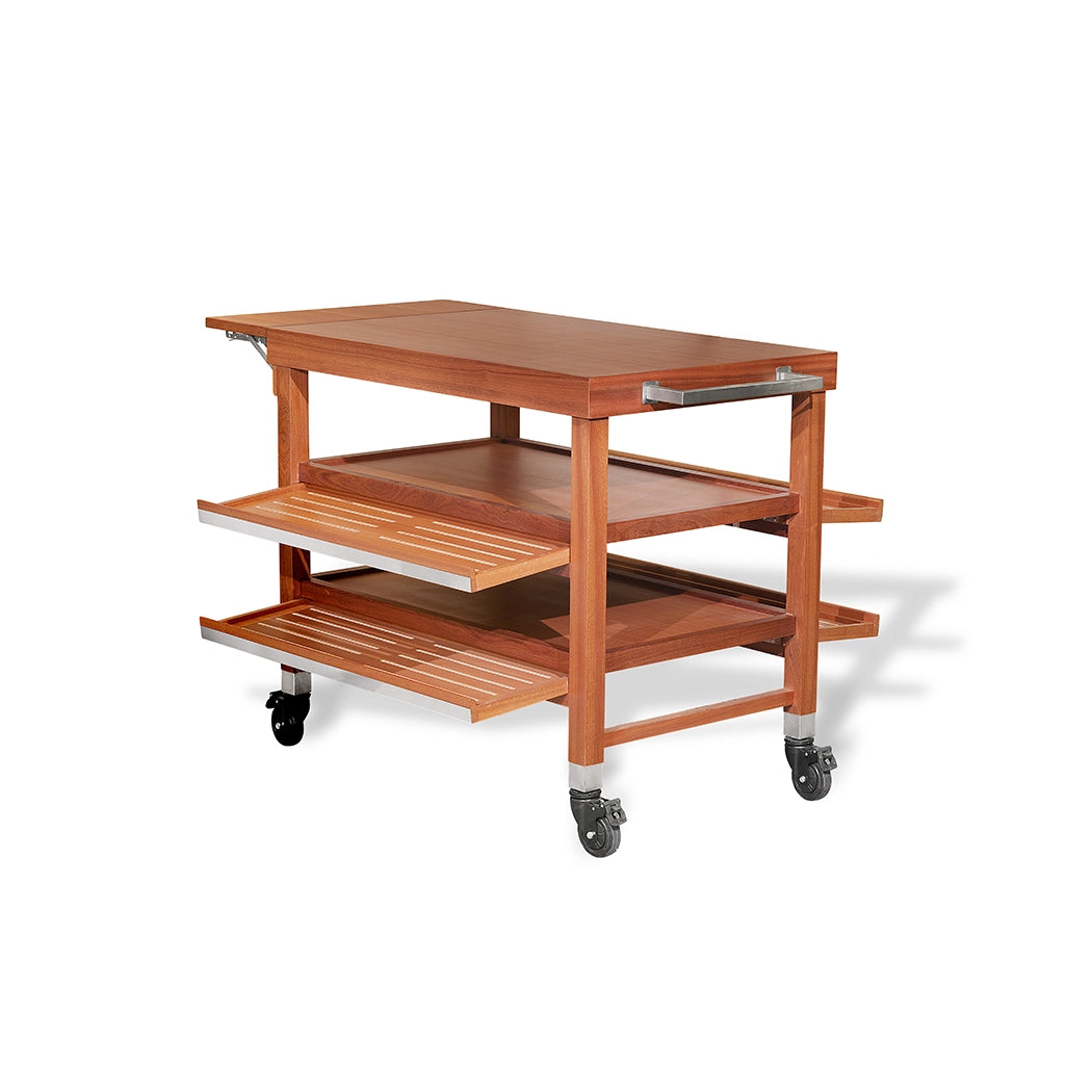 Wundermaxx Oak Double Trolley Lacquer Finish, 169.45 x 108.2 x 96 cm