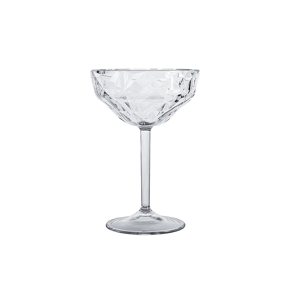 Tribeca Exclusive Prisma Polycarbonate Clear Grey Goblet  280 ml, BOX QUANTITY 24 PCS