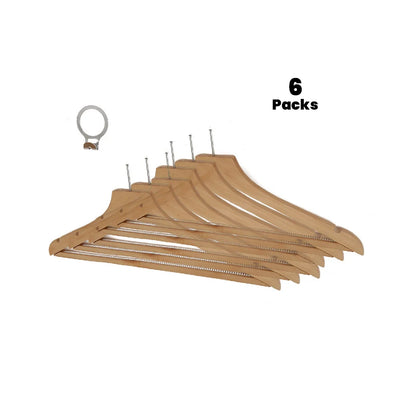 Roomwell UK Anti Theft Female Wooden Hanger Natural Color