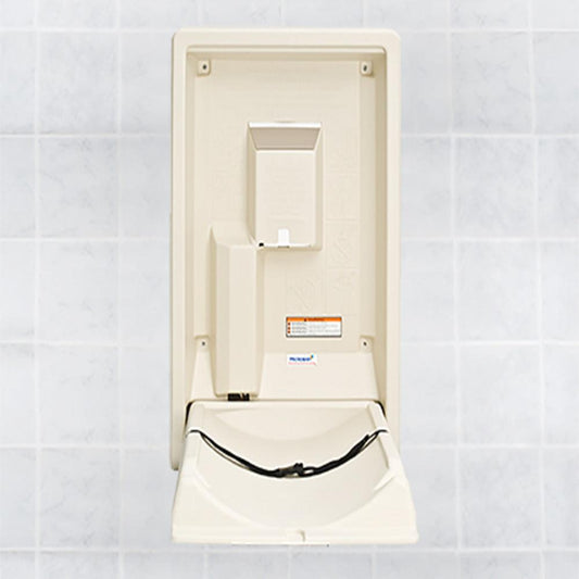 Koala Kare Classic Vertical Surface Mounted Baby Changing Station 22” W x 35½” H (559 mm x 902 mm) - Cream - HorecaStore