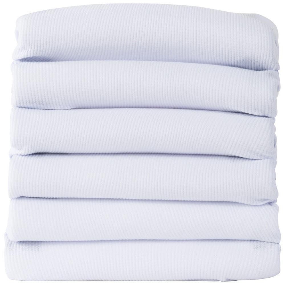Foundations CB-00-WH-06 Thermosoft Baby Blankets 30"L x 40"W, White Pack of 6