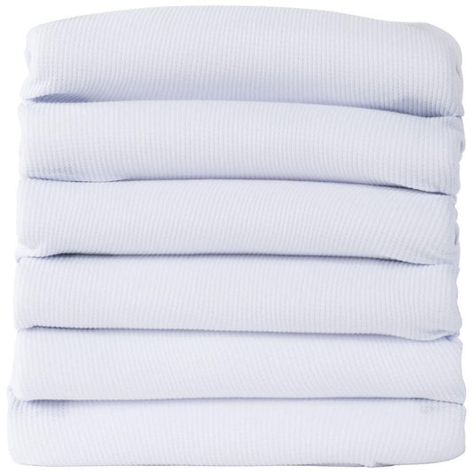 Foundations CB-00-WH-06 Thermosoft Baby Blankets 30"L x 40"W, White Pack of 6 - HorecaStore