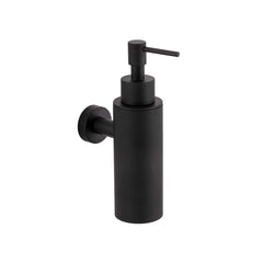 Bagnodesign Matt Black Options Round Wall Mounted Soap Dispenser, 5x11.1x18.4 cm