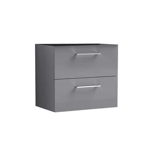 Bagnodesign Zephyr Wall Mounted Double Storage Unit, Gloss Grey, 60x38.3x53.9 cm