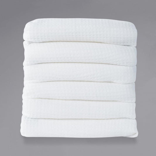 Foundations CB-TL-WH-06 Thermalux Baby Blankets 32"L x 40"W, White Pack of 6 - HorecaStore