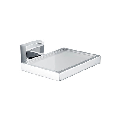 Bagnodesign Chrome Mezzanine Wall Mounted Soap Dish And Holder, 12x12.2x5 cm