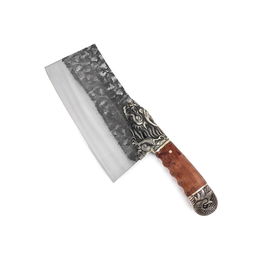 Paul Brown High Carbon Alloy Steel Chop Chef Knife with Wooden Handle, Blade Length 22 cm