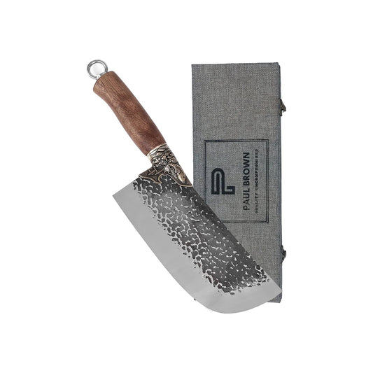 Paul Brown High Carbon Alloy Steel Slicing Cleaver with Wooden Handle, Blade Length 21 cm