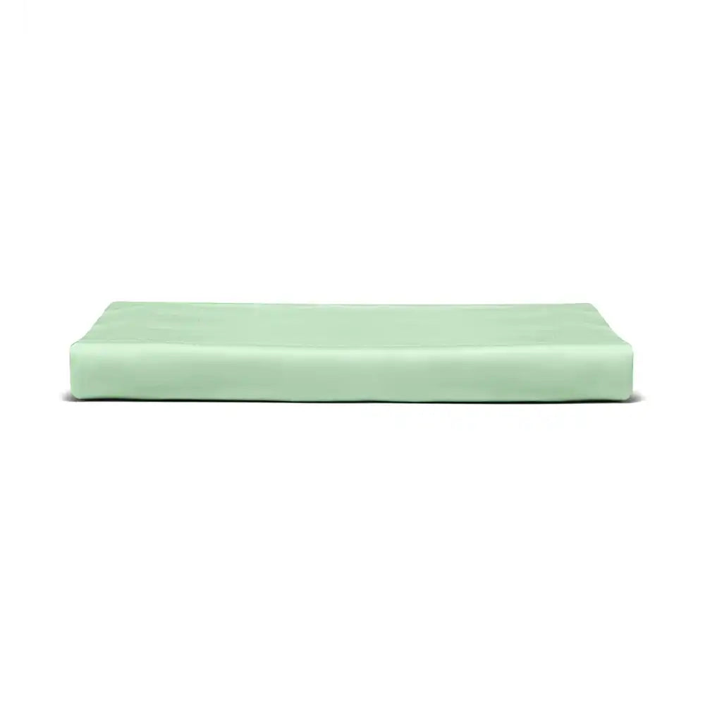 ths giza cotton queen flat bed sheet slit green