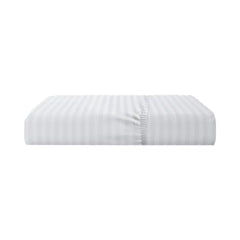 THS Eternal Stripes Double Fitted Cotton Bed Sheet White