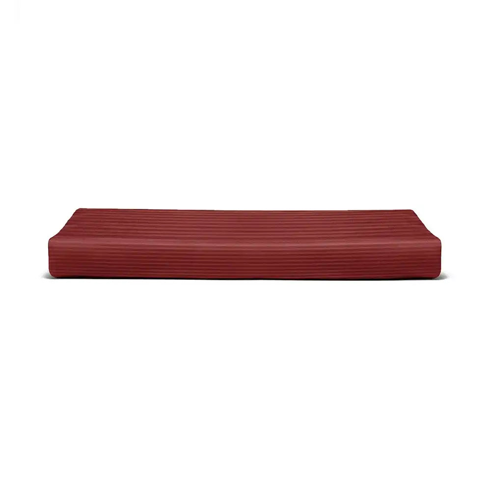 ths zen stripes super king cotton flat bed sheet burgundy