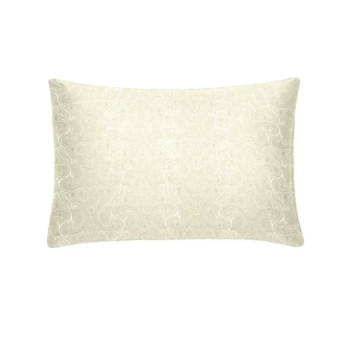 THS Elysian Paisley Jacquard Cotton Oxford Pillow Cover Pair Ivory