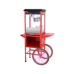 THS Stainless Steel Iron Coated Popcorn Machine Cart Trolley Red, 94 x 50 x 82.5