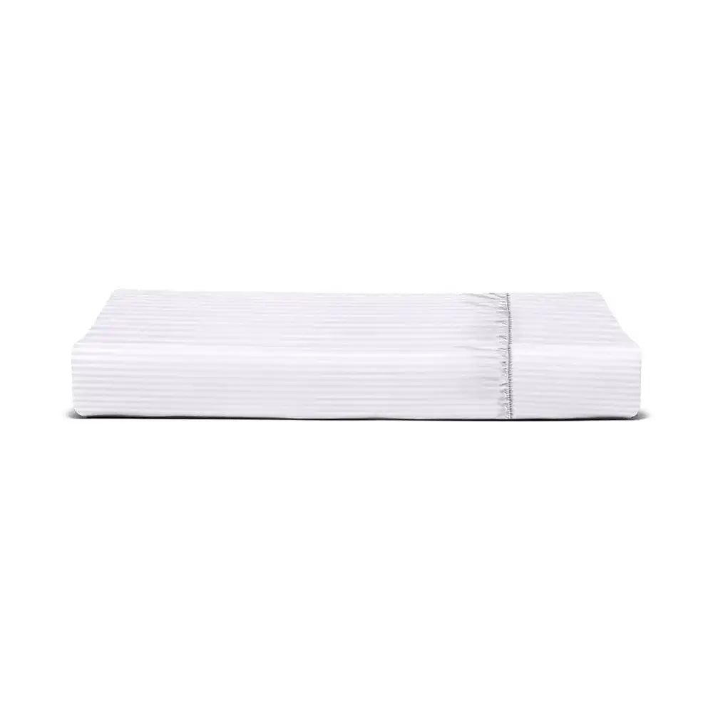 ths zen stripes fitted queen cotton sheet ivory