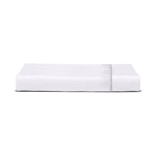 ths zen stripes fitted queen cotton sheet ivory