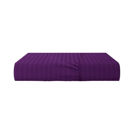 ths eternal stripes king fitted cotton bed sheet purple