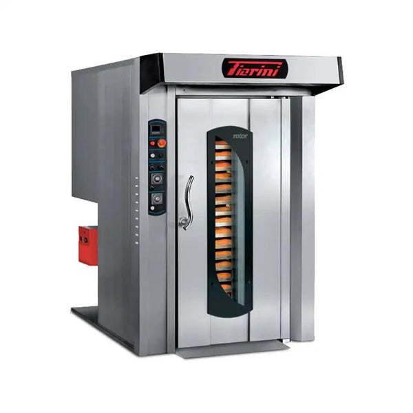 Forni Forini Rotor Gas Rack Oven, Thermal Power 240,000 BTU, 400V / 50Hz / 3 Phase, 143 x 203 x 220 cm - HorecaStore