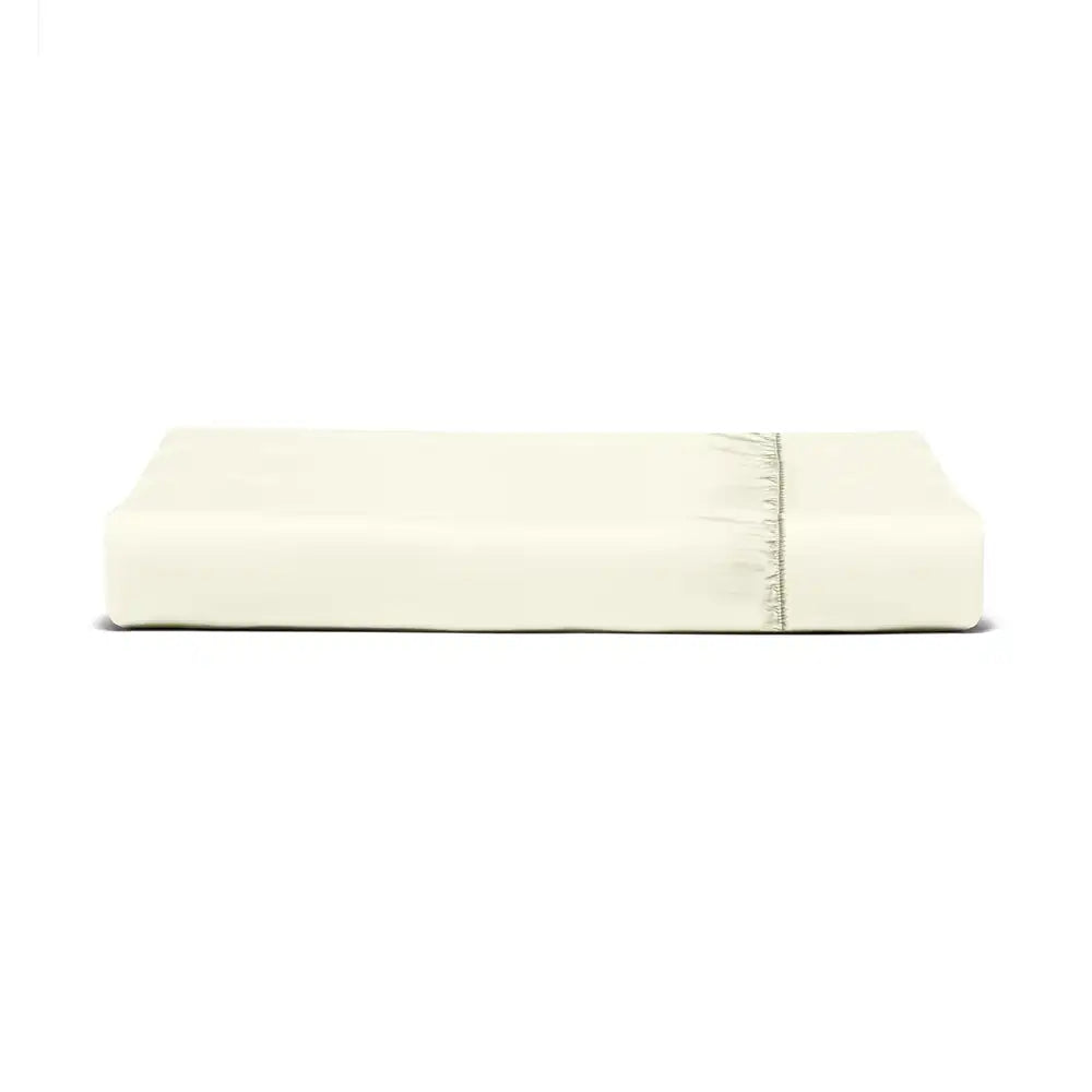 ths giza cotton double fitted bed sheet ivory