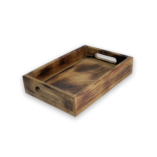 THS Wooden Box with handle slots-Medium Burnt finish