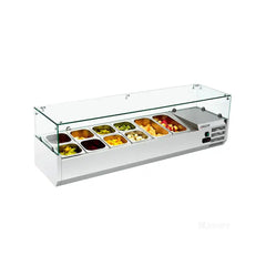 THS VXR1200-395 Salad Bar Without GN Containers, Glass Counter, Power 280W, 120 x 40 x 47 cm