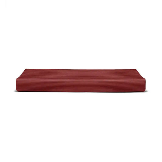 ths zen stripes queen cotton flat bed sheet burgundy