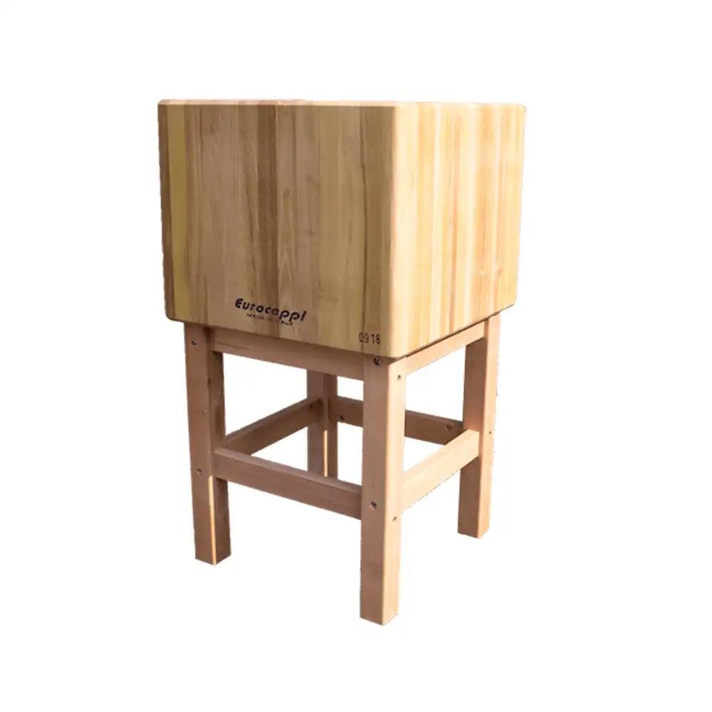 Euroceppi CSL605020 Wood Chopping Block With Wooden Stank, 60 x 50 x 20 cm - HorecaStore