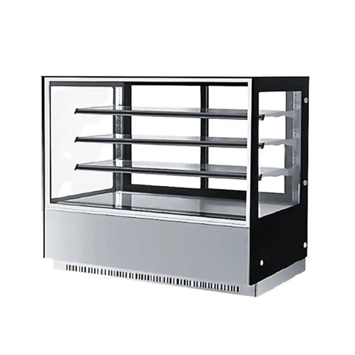 THS CS-1000ER3 Cake Display Showcase Square 4 Glass Shelves 600W