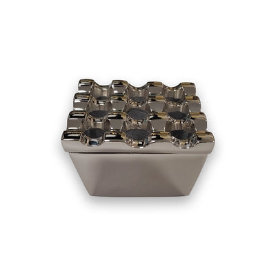 THS Pure Brass Square Ashtray with Brass Antique Finish - 9 Holes