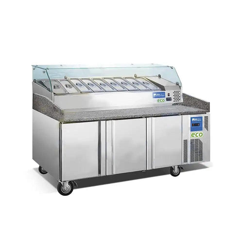 THS BG15-L2PZ+VXR1500-395 Pizza Refrigerated Counter, 400 L Capacity, Power 680 W, 151 x 80 x 82 cm