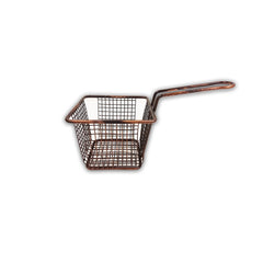 THS SS Square Fries Basket with single handle with copper Antique Finish