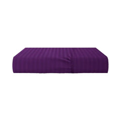 THS Eternal Stripes Super King Fitted Cotton Bed Sheet Purple