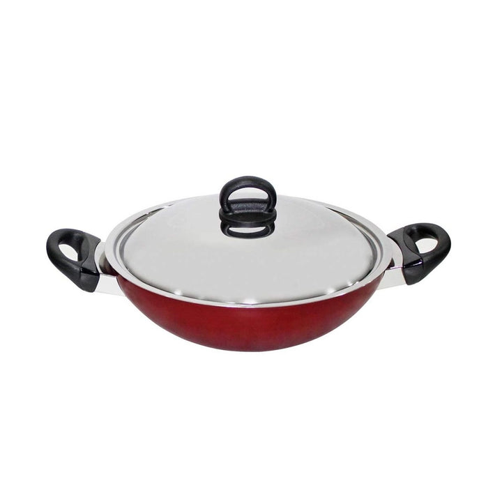 prestige-classique-aluminium-3l-flat-bottom-kadai-red